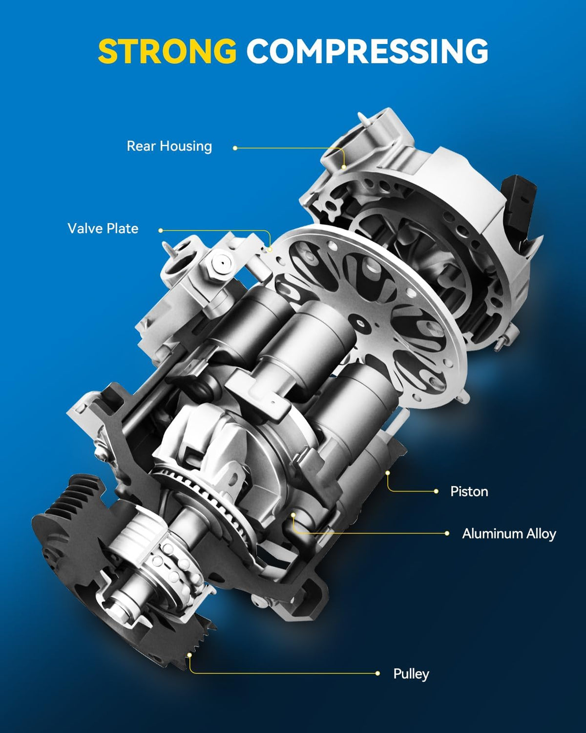 PHILTOP NEW A/C Compressor 198332 Replacement for Kia Forte 2014-2018, Forte5 2014-2018, Forte Koup 2014-2016 2.0L, for Hyundai Elantra 2.0L 2014-2017, Elantra GT 2014-2017, Coupe 2014