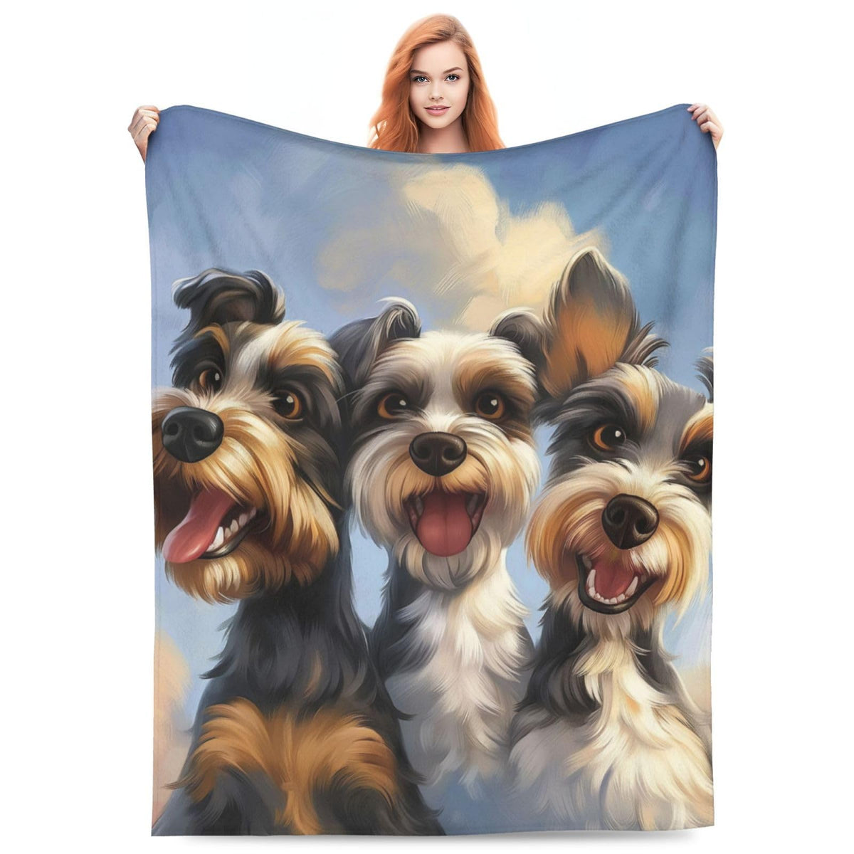 Turamurra Cute Schnauzer Blanket Gifts for Kids Adults Soft Warm Lightweight Cozy Animal Dog Throw Blankets for Bed Sofa Living Room Couch Home Decor 50"x60"