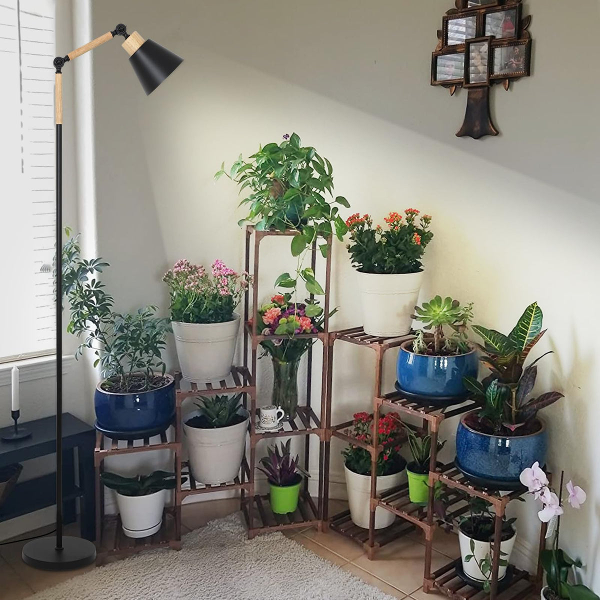 HMVPL Grow Lights for Indoor Plants Full Spectrum, Plant Lights for Indoor Growing with 20W COB Grow Light Blub, 4/8/12H Timer, Standing Tall Grow Lamp for Middle Large Plants(75'', Height Adjustable)