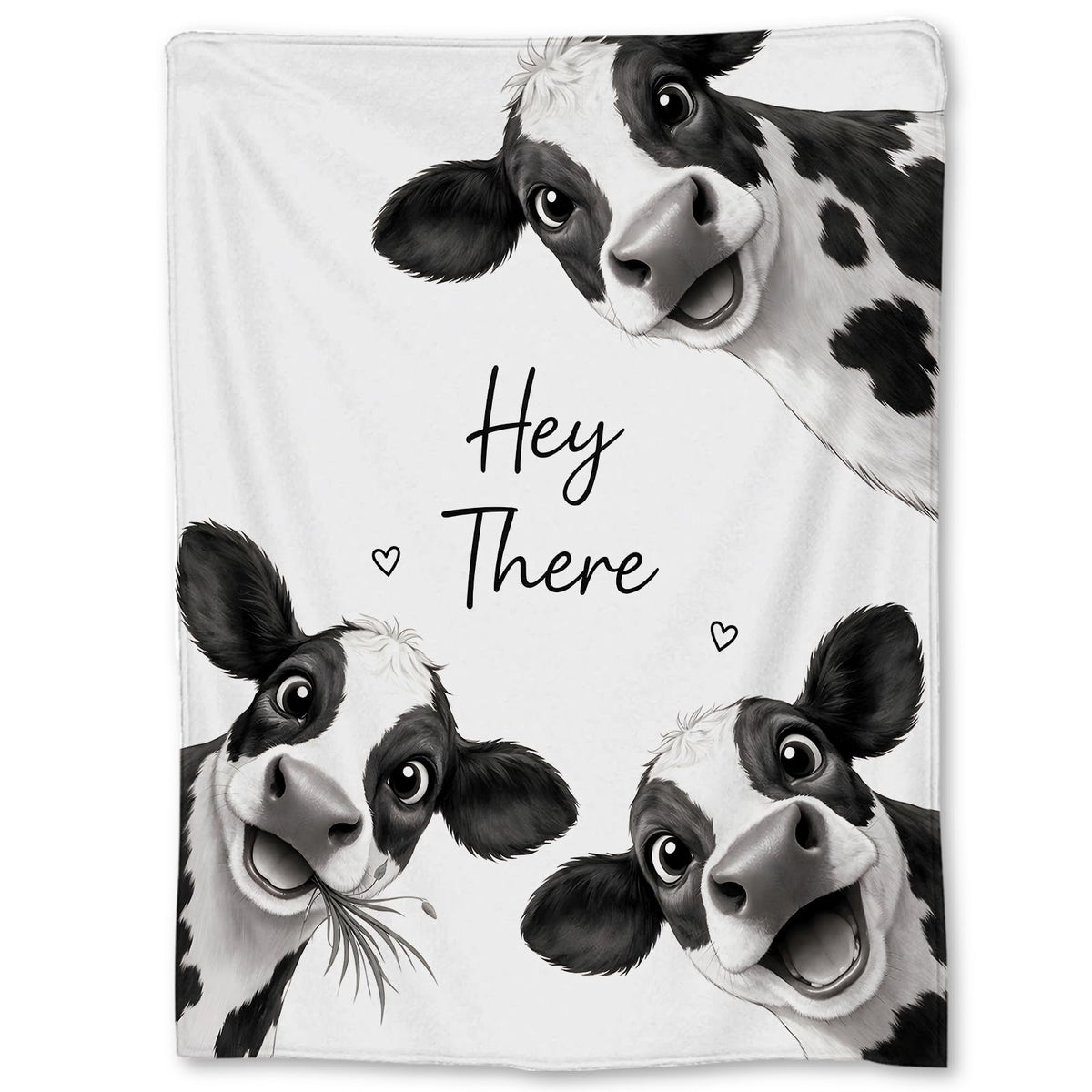 Ti Caldi Cute Cow Blanket Gifts, Funny Farm Animal Flannel Throw Blanket for Couch, Bed, Travel & Decor, Black and White Cow Farmhouse Cozy Lightweight Warm Blankets for Women Kids Girls Boys 60×50 IN