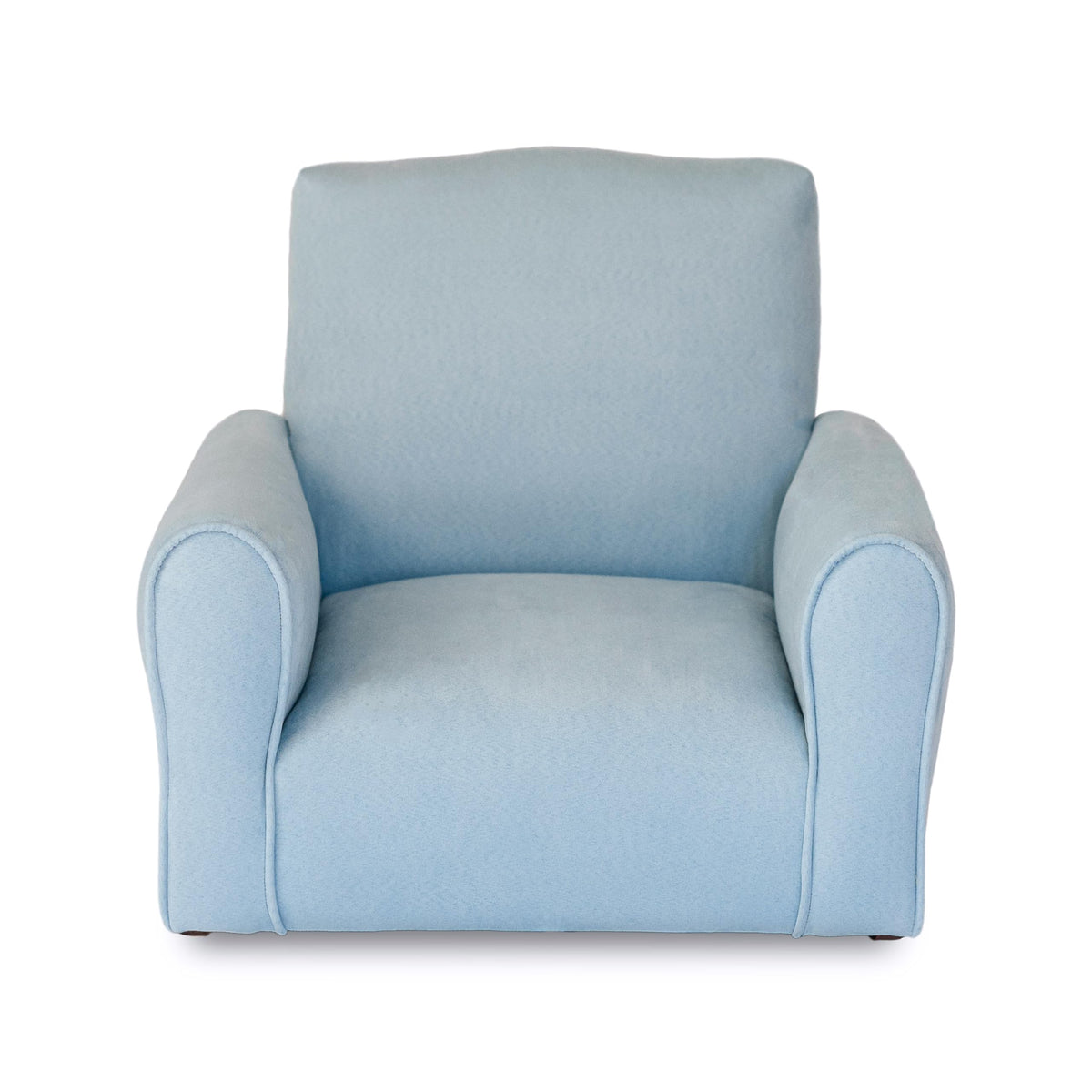 Toddler Personalized Armchair, Kids Upholstered Rocking Chair with Personalization, Toddler Chair with Personalized Name, Comfy Child Armchair, (Light Blue Suede, Rockers)