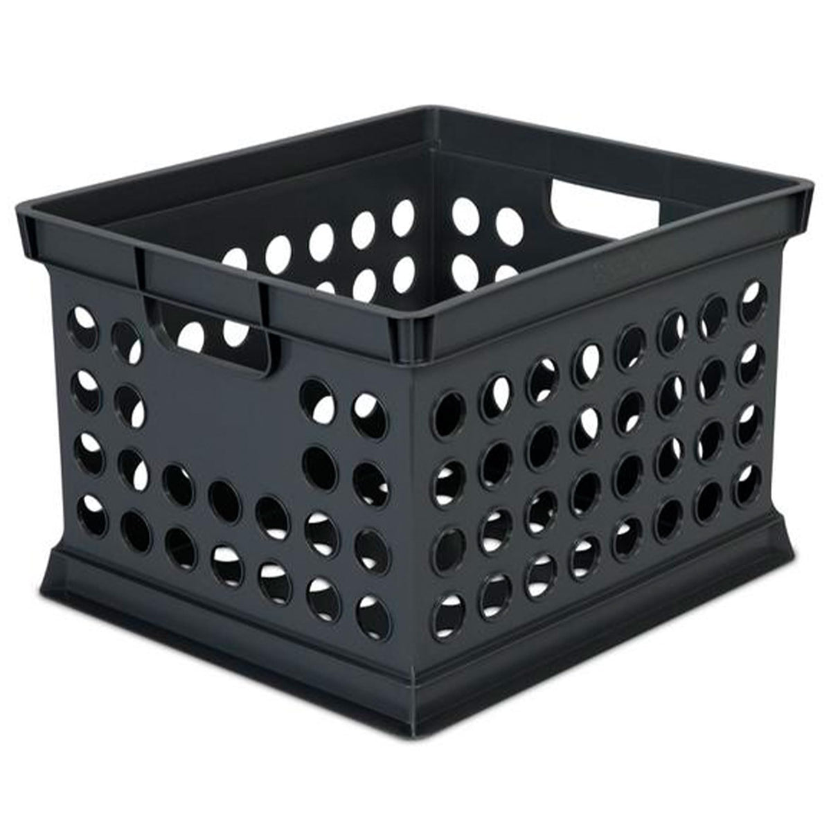 Sterilite Stackable Plastic Storage Crate Bin Organizer File Box with Handles for Home, Office, Dorm, Garage, or Utility Organization, Black, 18-Pack