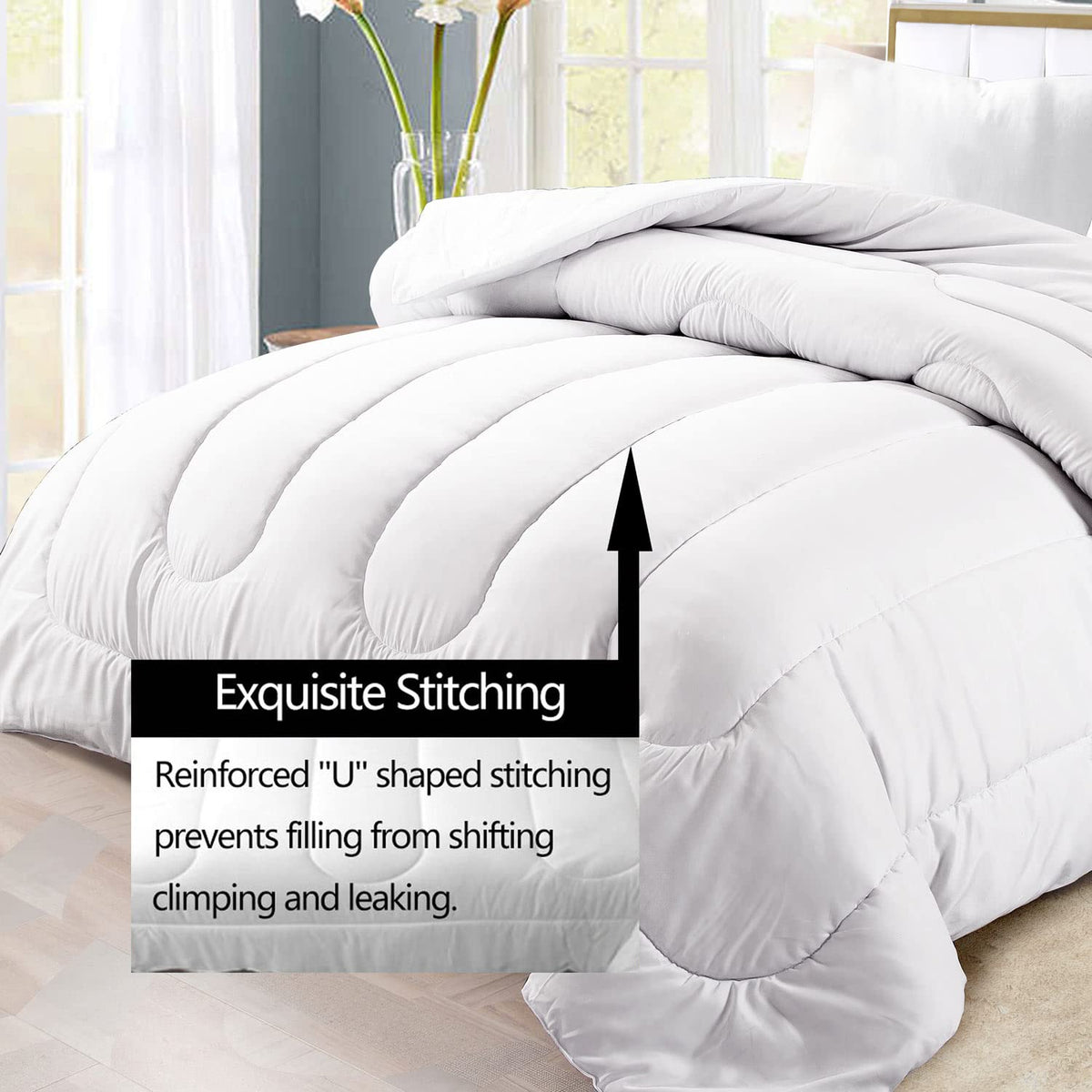 LUVIVIHOME 3PCS Skull Comforter Set King Size, Black and White Comforter, Fuck It Just Get Naked Bedding Sets, Skeleton Funny Bedroom Decor for Men Women, Soft Microfiber Quilt, 2 Pillow Shams