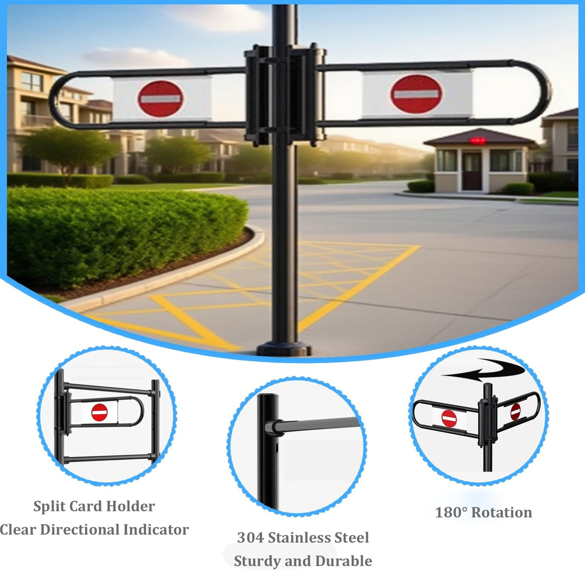 JIIPOREGJ Stainless Steel Supermarket Cashier Counter Safety Gatespring-Loaded Automatic Swing Door for Librarysmall 1-Way Pedestrian Access.Silver-300X100Cmx6.3Cm