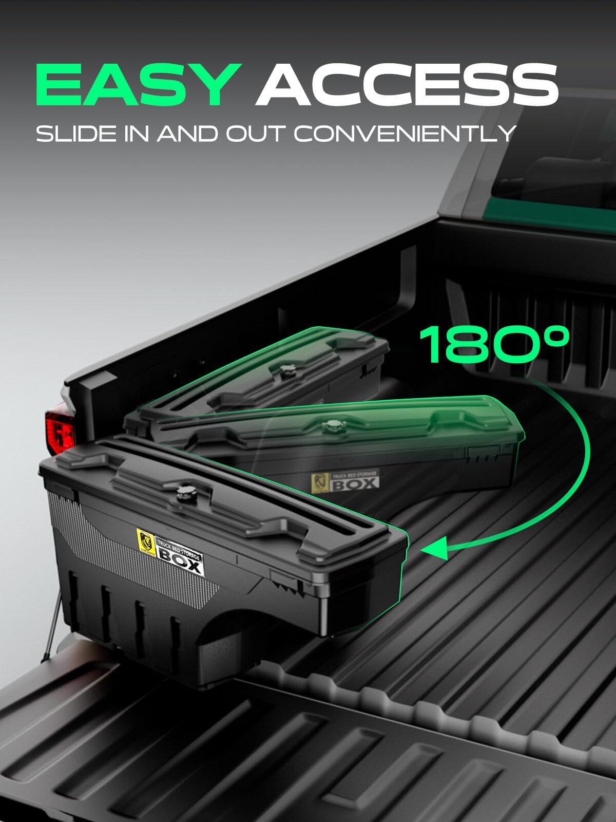 YHTAUTO Truck Bed Storage Tool Box Lockable Compatible with 1987-2011 Dodge Dakota, Driver Side, Swing Waterproof Wheel Well ToolBox
