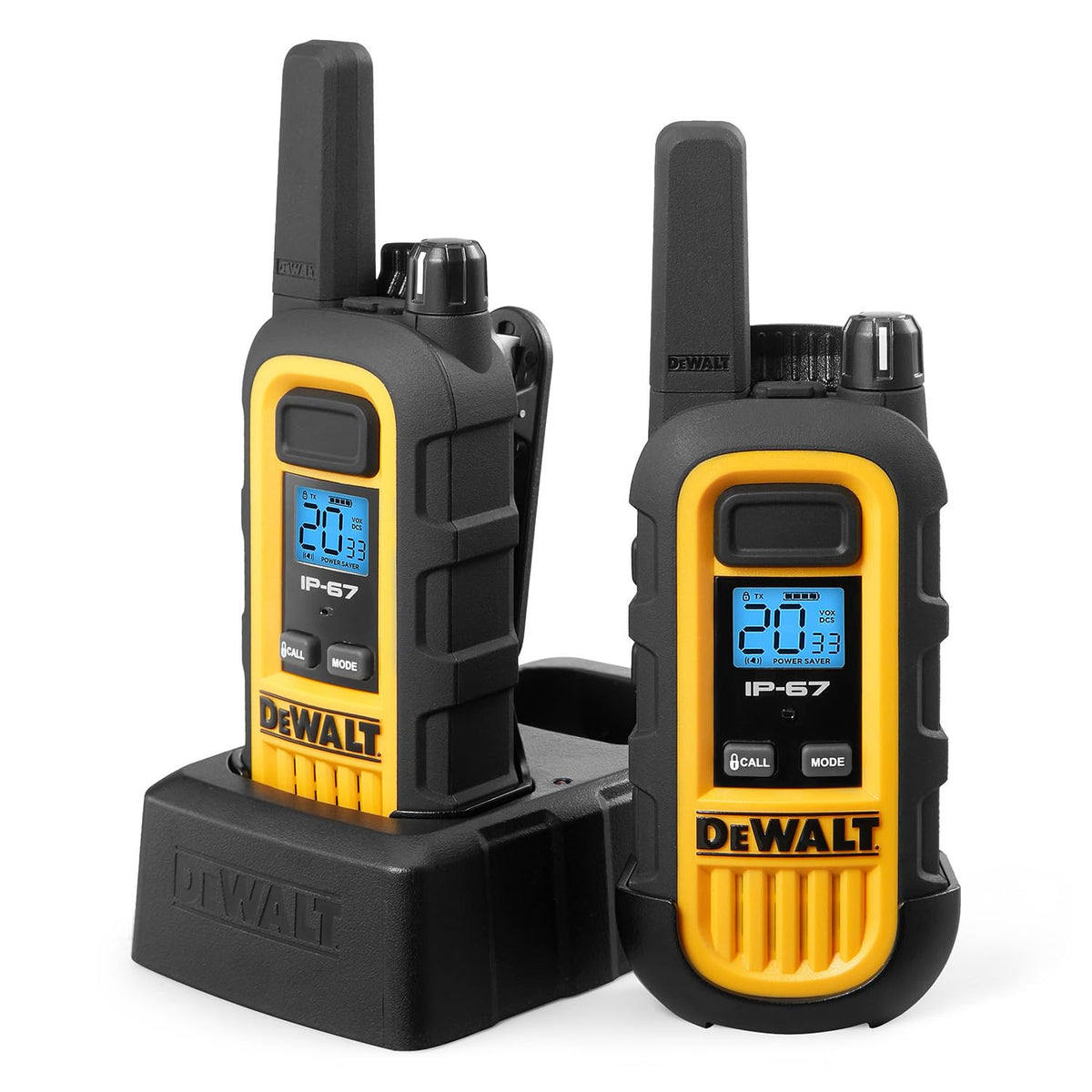DEWALT DXFRS300 FRS Walkie Talkies, Long Range 2 Way Radio, 1W, IP67 Waterproof, Rechargeable, 2 Pack, DXFRS300
