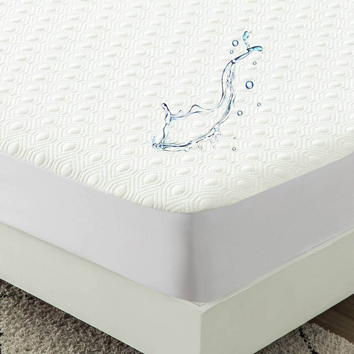 Waterproof Cooling Bamboo Viscose Twin XL Mattress Protector Pad for College Dorm Room Extra Long Twin Bed Soft Quiet Breathable Fitted Matress Cover