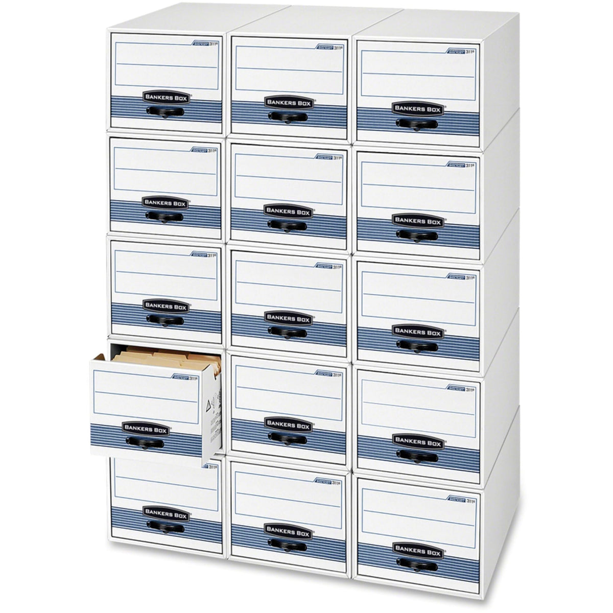 Bankers Box® 003121 Stor/Drawer Steel Plus, White/Blue, Letter