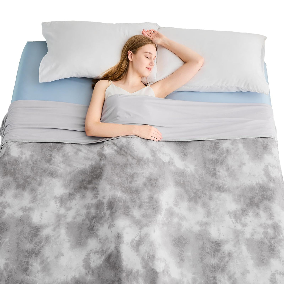 EMME Cooling Blanket Twin Size (60"x80") for Hot Sleepers, Arc-Chill Q-Max 0.45 Cool Fiber, Lightweight Summer Blanket for Night Sweats Relief, Ultra Breathable for Travel Outdoor, Grey