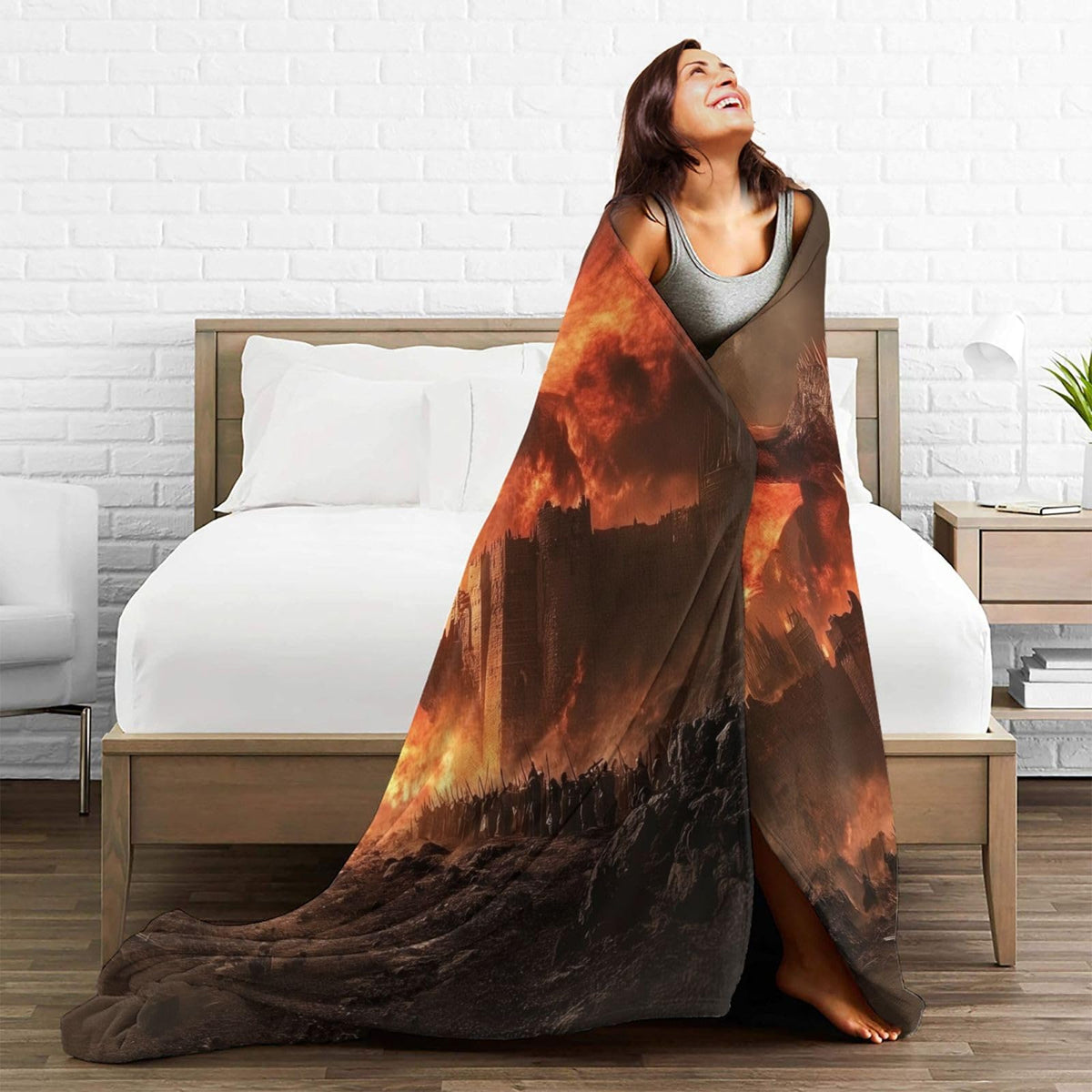 Dragon Blanket Gifts for Kids Adults Boys Girls Lightweight Soft Flannel Throw Blankets Cozy for Dragon Lovers Living Room Sofa Couch Bed Room All Season Decor 50x60in