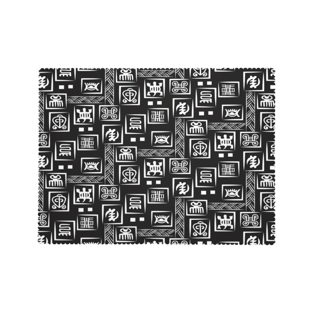 ZYPHORIEL African Adinkra Pattern Rectangle Tablecloths Black White Digital Symbols Table Cloths Decorative Kitchen Dining Tablecloth for Rectangular Tables,Washable Table Cover for Party 54 x 72 Inch