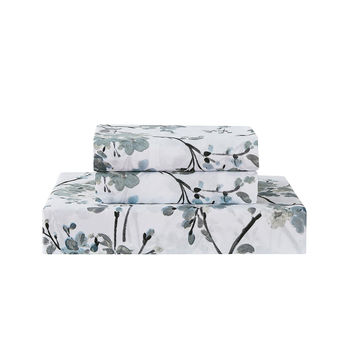 Vaulia Soft Microfiber Floral Duvet Cover King Size, Blue Chic Botanical Print Pattern, Lightweight and Breathable Design, 3-Piece Set (1 Duvet Cover 2 Pillow Shams)