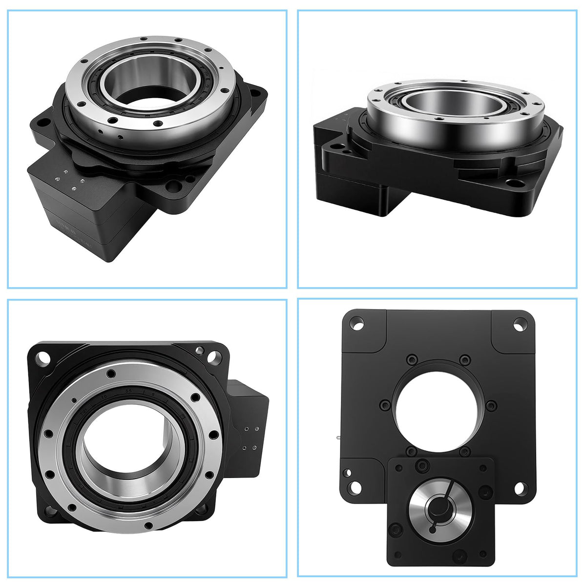Hollow Rotating Platform 130mm 10:1 Ratio with 3Nm Integrated NEMA23 57mm Closed Loop Stepper Motor Driver Kit 45kg Load High Precision ≤1 Arcmin Speed Reducer for Automation Indexing Table Robotic