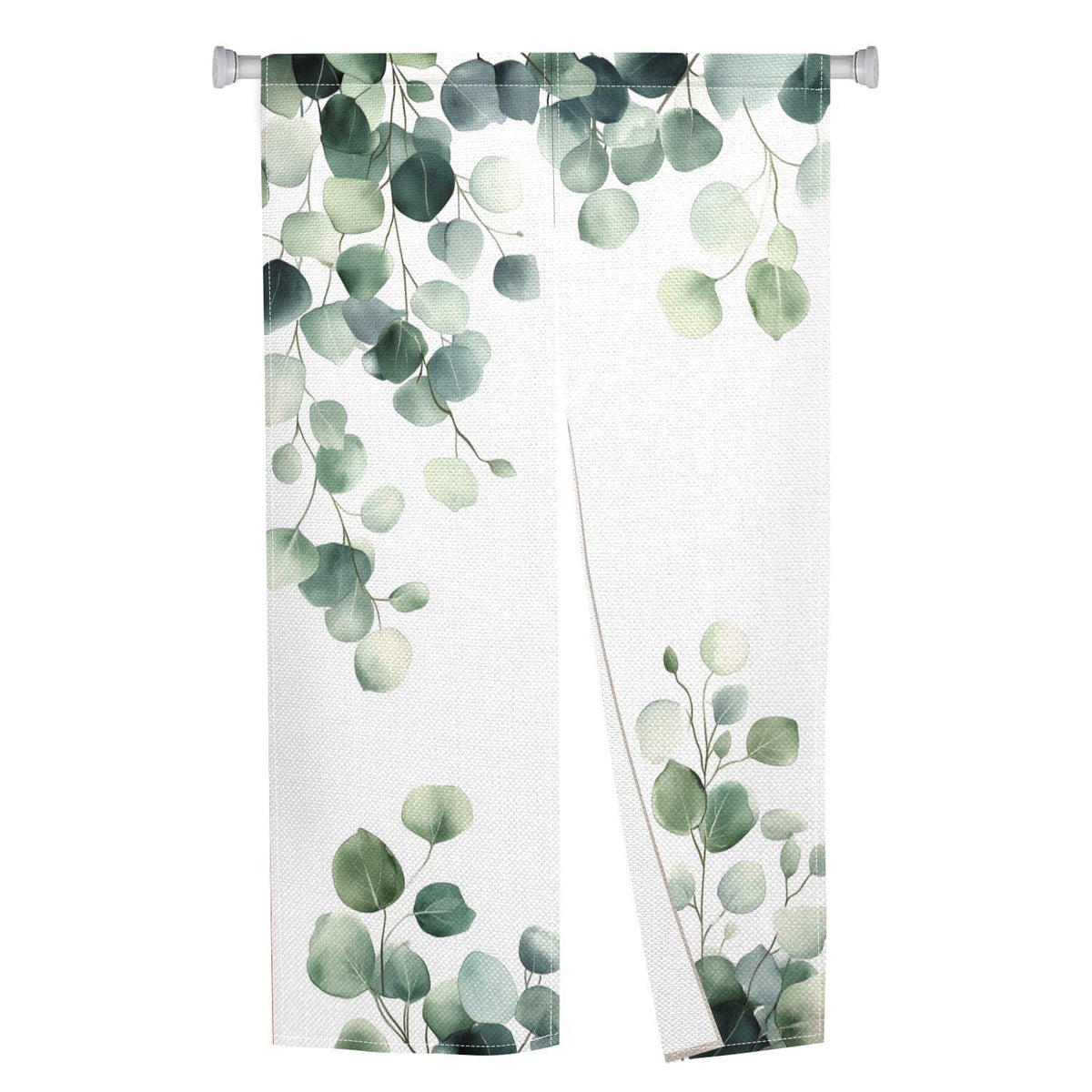 Leowefowa Green Leaves Eucalyptus Doorway Curtain Tapestry Panel for Wall Hanging Japanese Noren Bedroom Partition Kithchen Divider Bathroom Door Decor, 33.5"x 70.9"