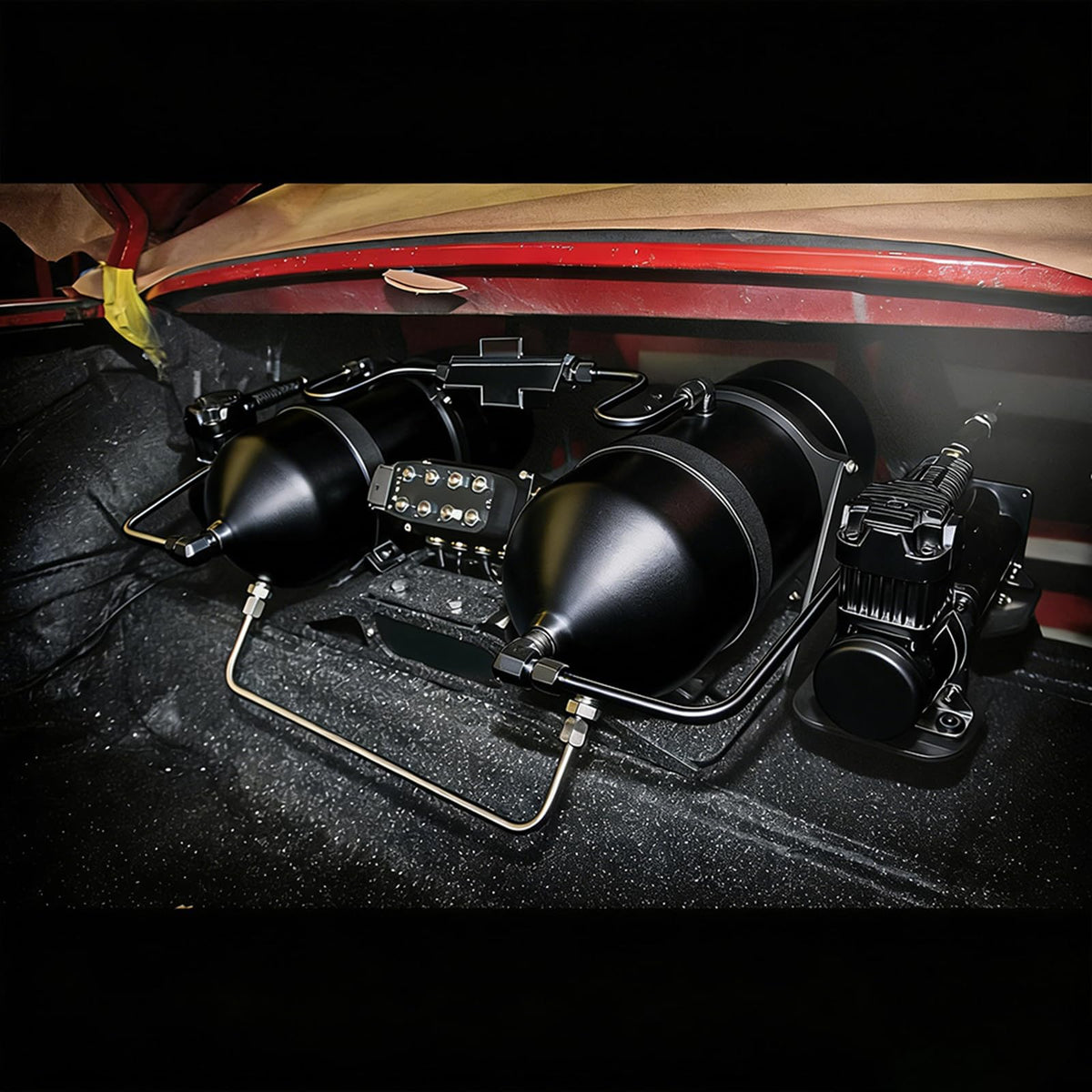 ZHSYMX Air 4.2 Gallon (18 Liter) 6 Ports Seamless Aluminum Air Tank for Air Ride Suspension Car Train Truck Horn Black