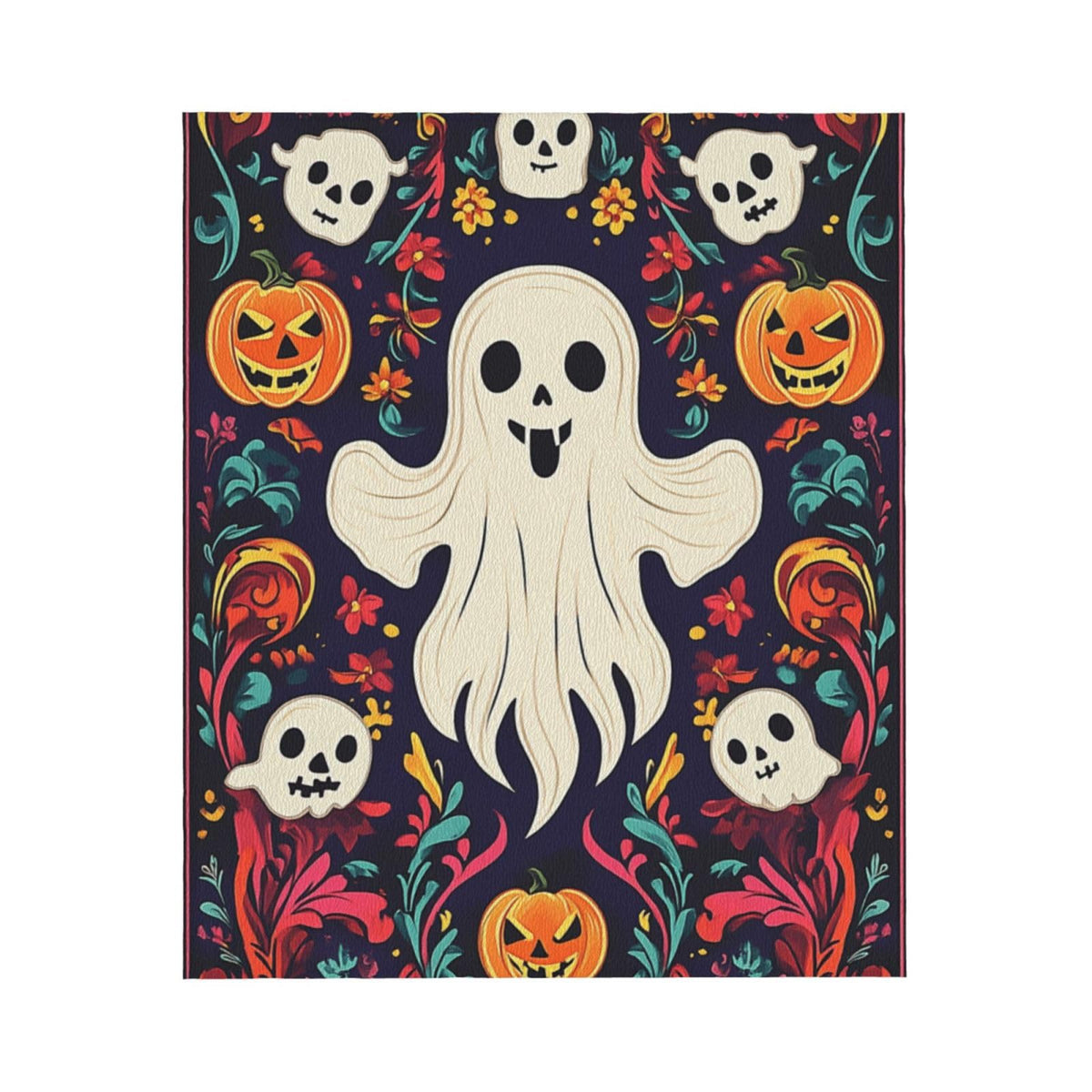 CDSASHCA Spooky Ghosts Flannel Blanket,Cute Design with Floating Phantom Print,Ultra-Soft Fleece for Festival Party Cozy Vibes，Suitable for Sofa,Bed and Office Decoration，Gifts for Friends 50X60 Inch