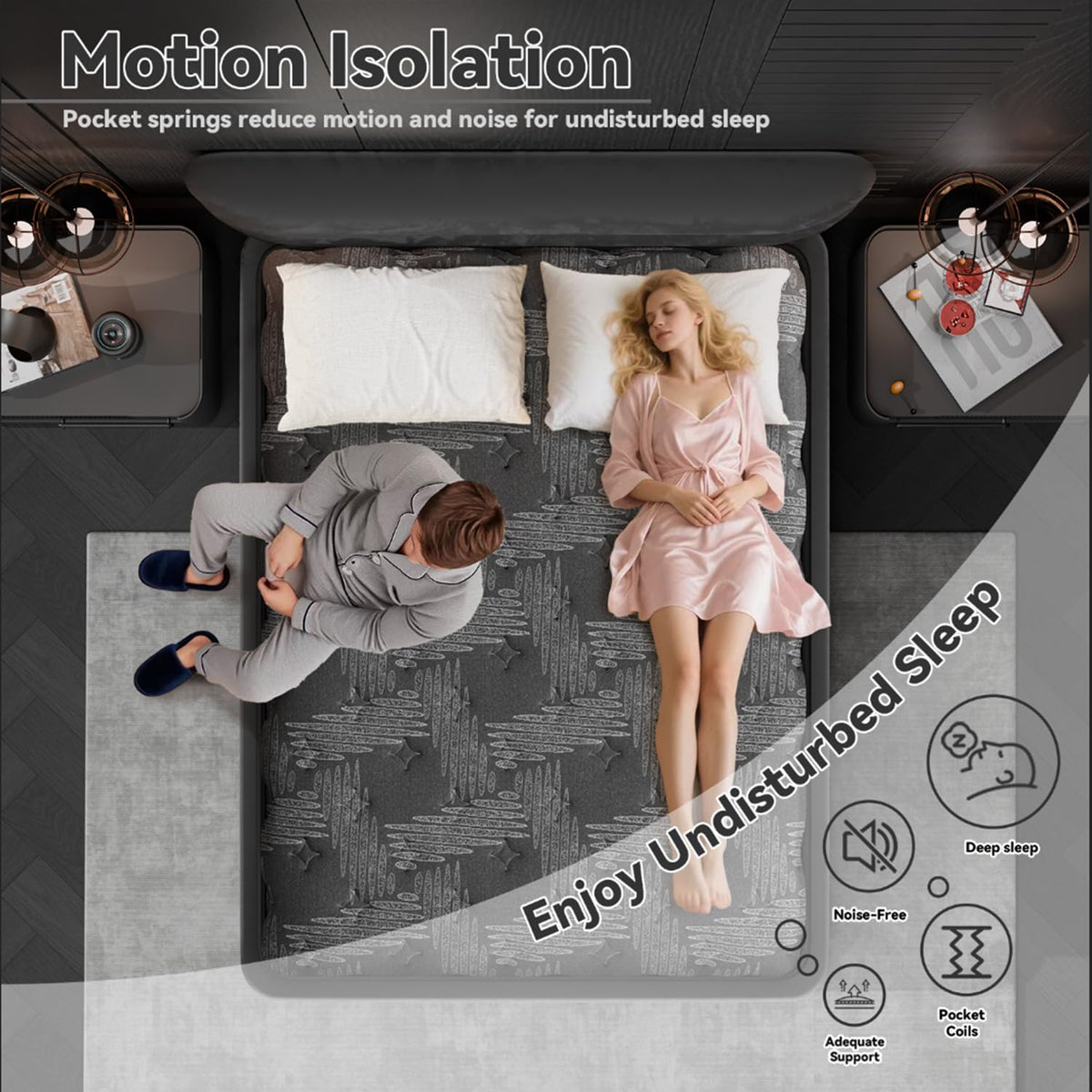 veladream Full Mattress 12 Inch, Hybrid Mattress in a Box, Gel Memory Foam and Pocket Springs, Firm Pressure Relief, Motion Isolation, Breathable Comfort, CertiPUR-US Certified, Fiberglass-Free