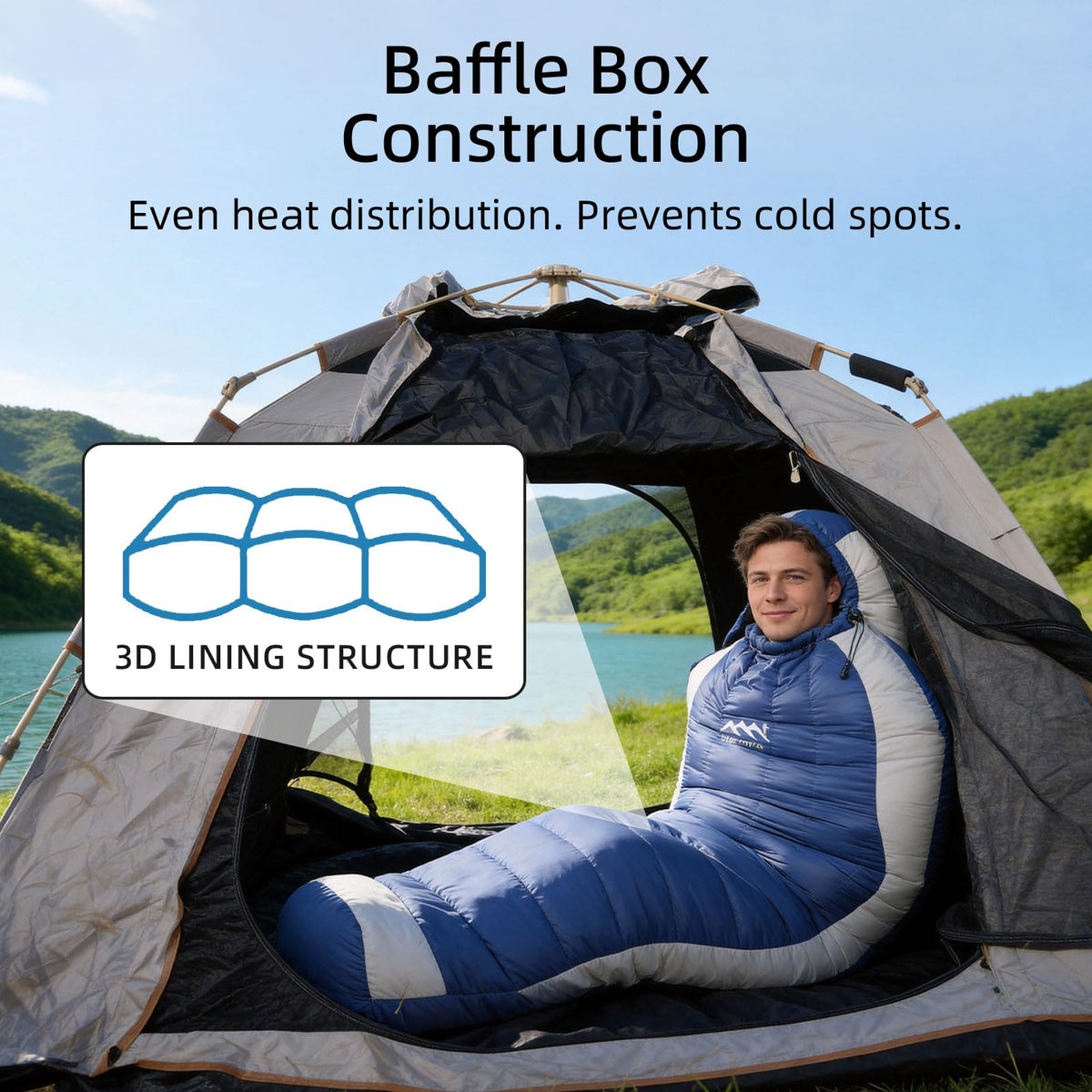 HLITMOUT Down Sleeping Bag with Pillow, 0°F 20°F 32°F Regular and XL Compact Lightweight Sleeping Bag for Adults,Teens Backpacking,Camping and Hiking Outdoor (Blue, Regular 20°F)