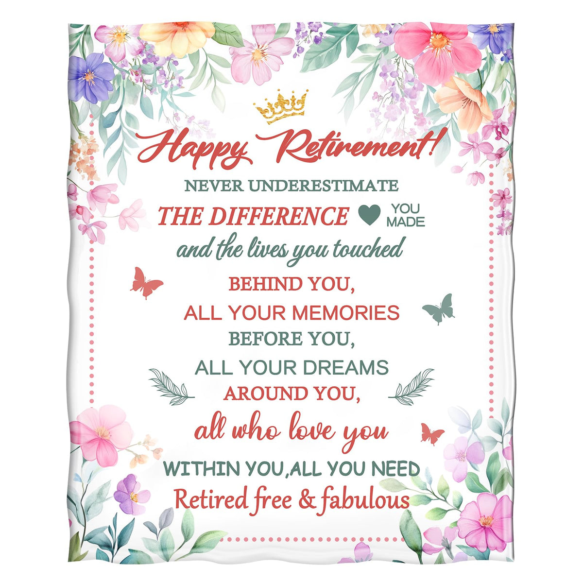 Levens 2025 Best Retirement Gifts for Women, Cozy 60"x50" Happy Retirement Blanket for Women - Perfect Goodbye Gift Idea for Coworkers, Bosses, Doctors, Teachers & Friends
