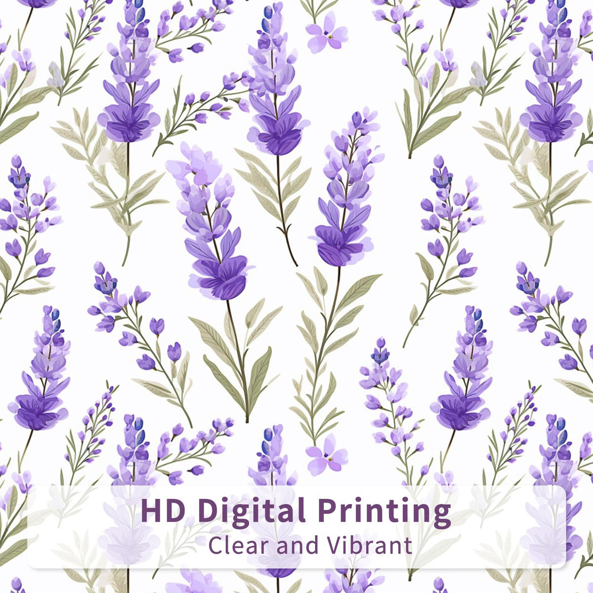 Leowefowa No Hook Shower Curtain and Waterproof Liner Set, Lavender Botanical Bath Curtain, Purple Watercolor Print, Light Fabric Bathroom Curtain with See Through Mesh Top Window, 71x74 Inch