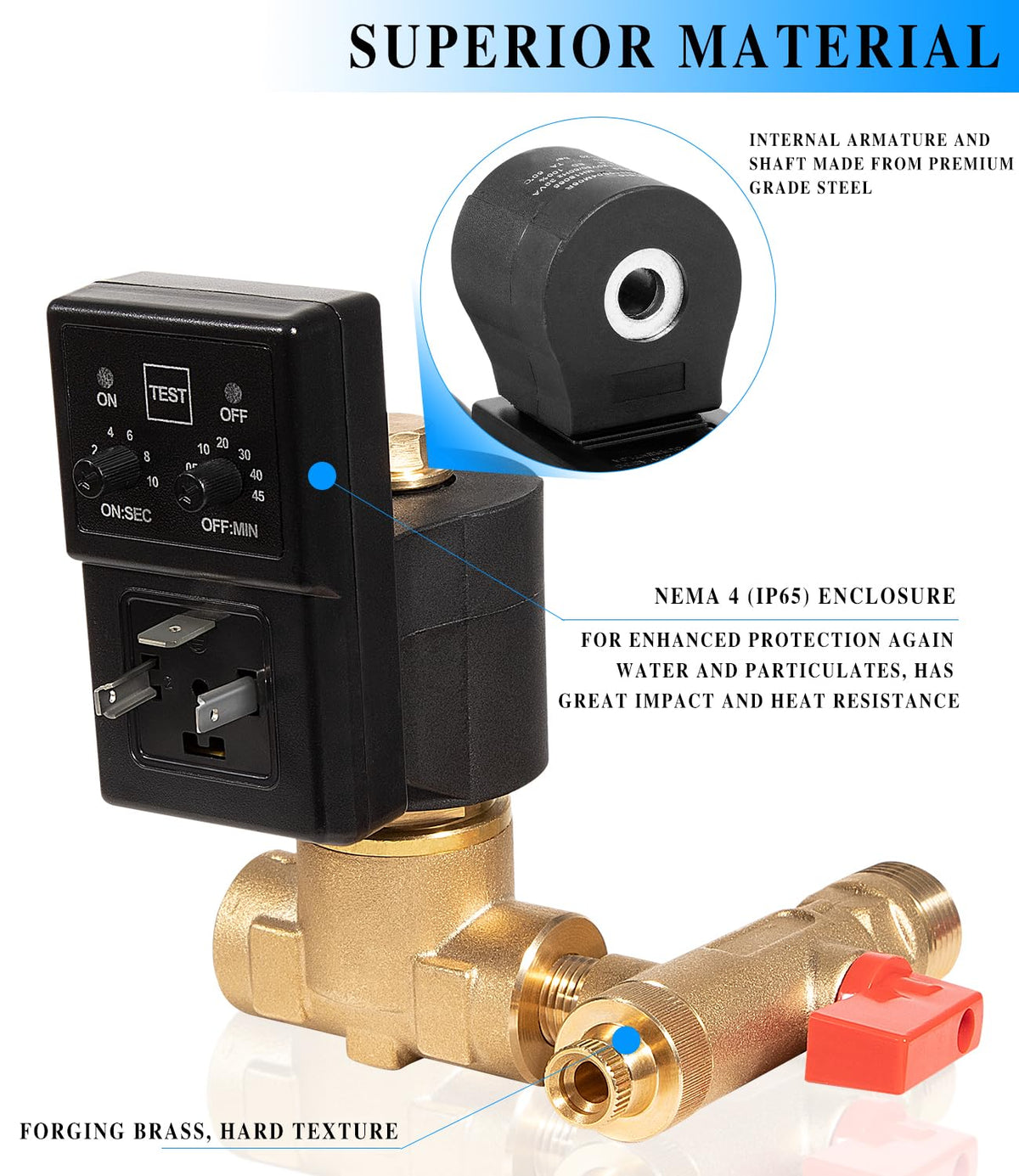 Replacement for Edv200 Automatic Electronic Drain Valve Removes Condensed Water And Oil From The Air Receiver Tank 1/4 NPT 110/120v 7/16" ORF