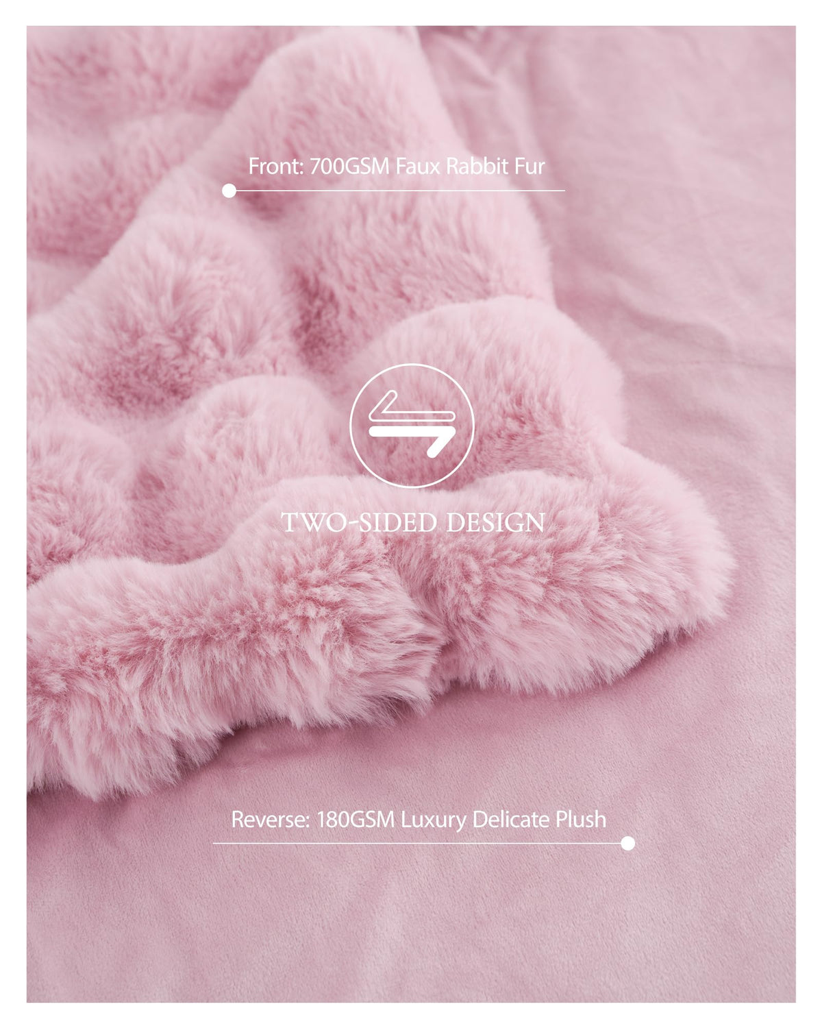 dennylife Faux Fur Throw Blanket – Ultra Soft Fuzzy Blanket for Couch or Bed, Bubble Texture, Cozy & Machine Washable, 60 x 80 Inches Decorative Plush Blanket for Living Room or Bedroom