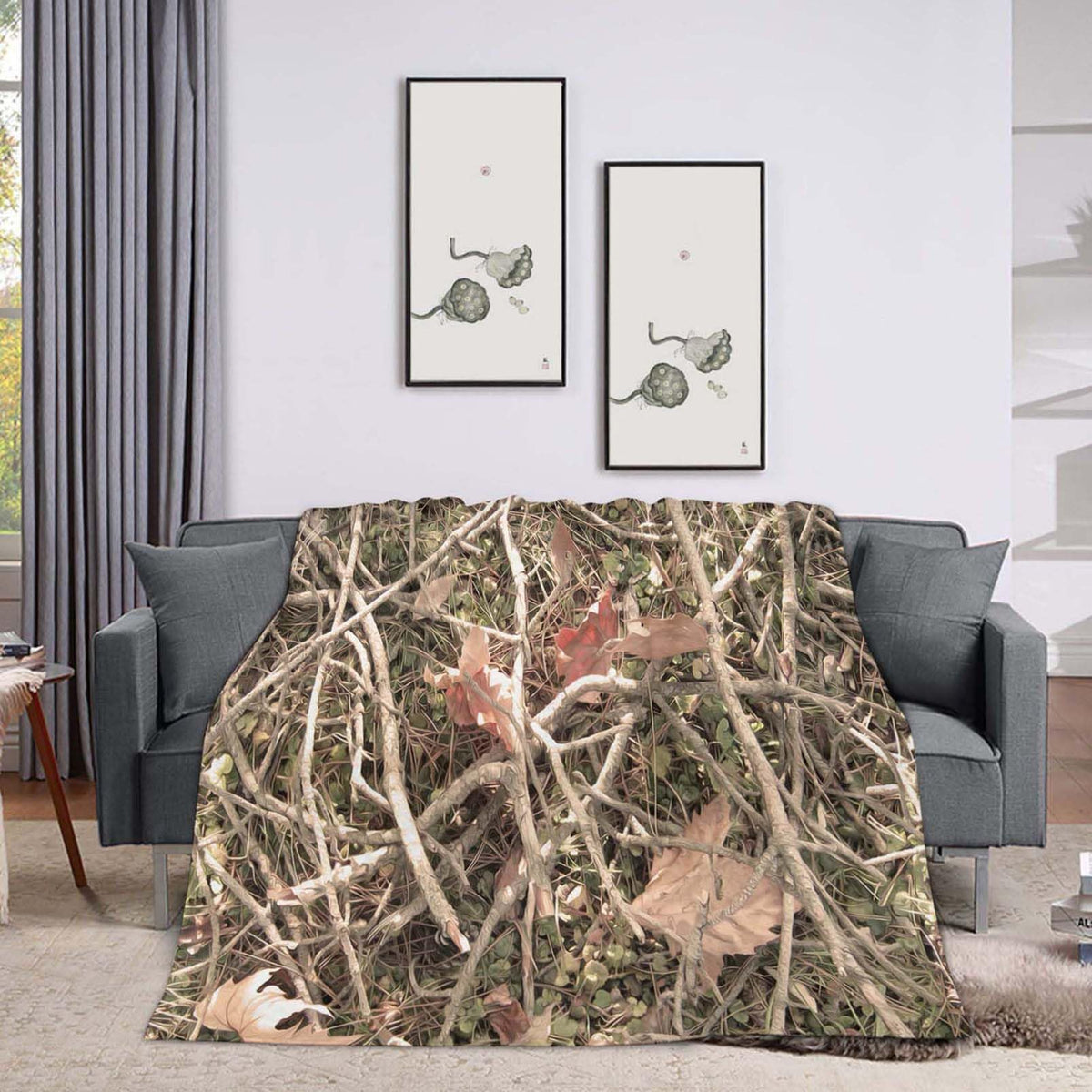 Throw Blanket 50x60 Inch,Camouflage Camo Forest Cozy Soft Lightweight Fuzzy Flannel Blanket 60x50 Inch Suitable for Couch Bed Sofa Living Room in All Seasons