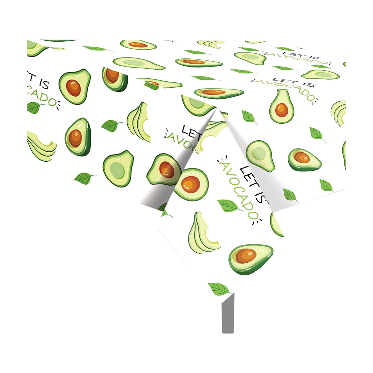 CC HOME 1Pc Avocado Party Plastic Tablecloth 54 x 87 Inch Long Rectangular Table Cover for Buffet, Fruit Birthday Party Holiday Dinner Picnic or Tablecloth for Kitchen Event Use