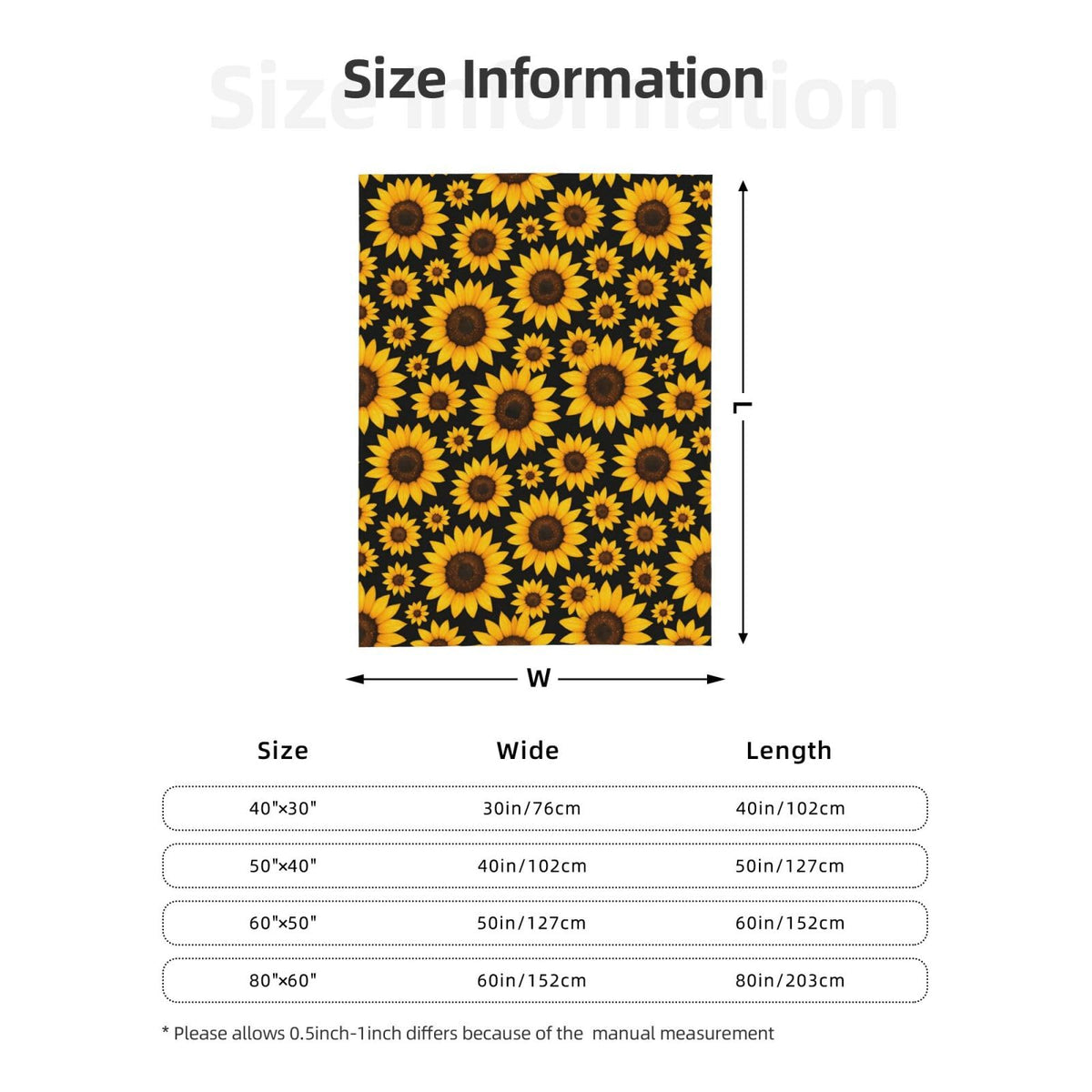 Abucaky Sunflowers Floral Fleece Throw Blanket Ultra Soft Cozy Decorative Flannel Blanket for Home Bed Couch Chair Travel 50x40in