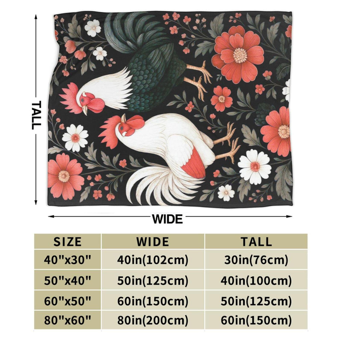 Chicken Blanket Chickens Throw Blanket Soft Warm Cozy Fleece Fuzzy Plush Flannel Blankets Gifts for Women Girls Boys Kids Adults 40"X50"