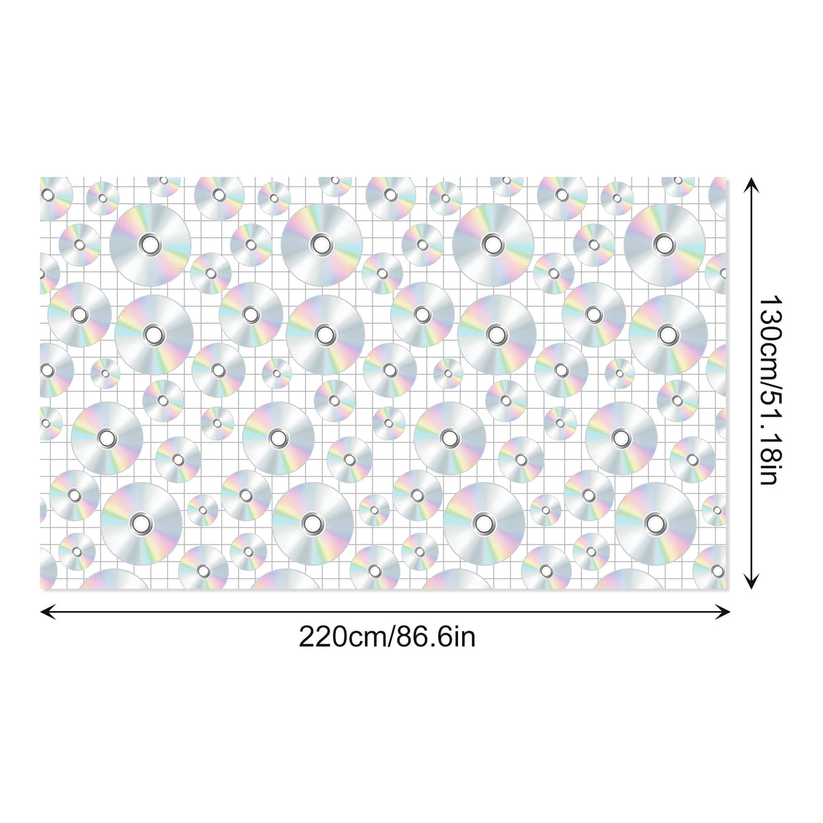 CC HOME 1Pc CD Disc Party Plastic Tablecloth 54 x 87 Inch Long Table Cover, CD Disc Music Party Tablecover for Music Festival Theme Kids Baby Shower Birthday Dinner Picnic Kitchen Event