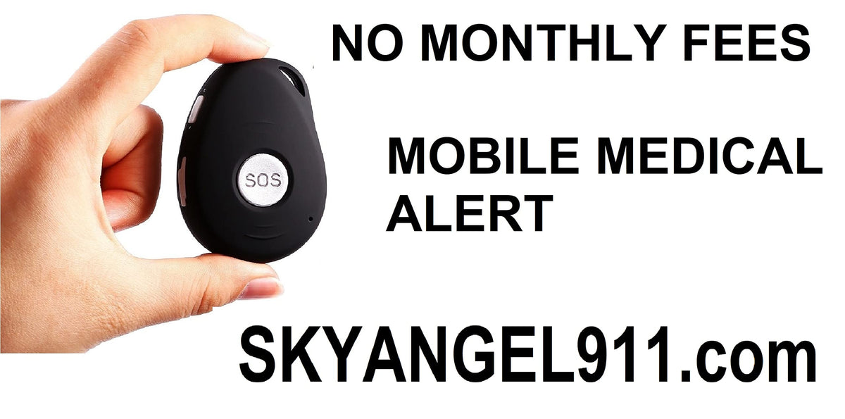 Mobile Medical Alert - 4G - NO Monthly FEE - No Subscription - Go Anywhere - Call and Speak 2-Way Voice to 911 - SkyAngel911