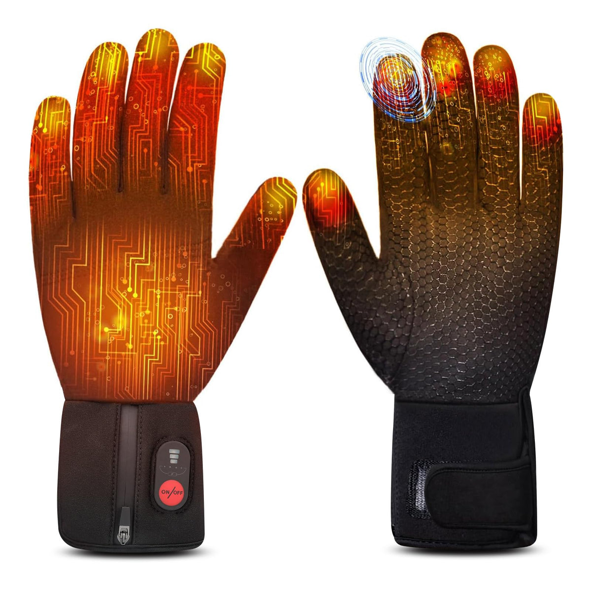Heated Glove Liners for Men Women,Rechargeable Electric Battery Heating Riding Ski Snowboarding Hiking Cycling Hunting Thin Gloves Hand Warmer (Silicone Grip Liner, X-Small/Small)