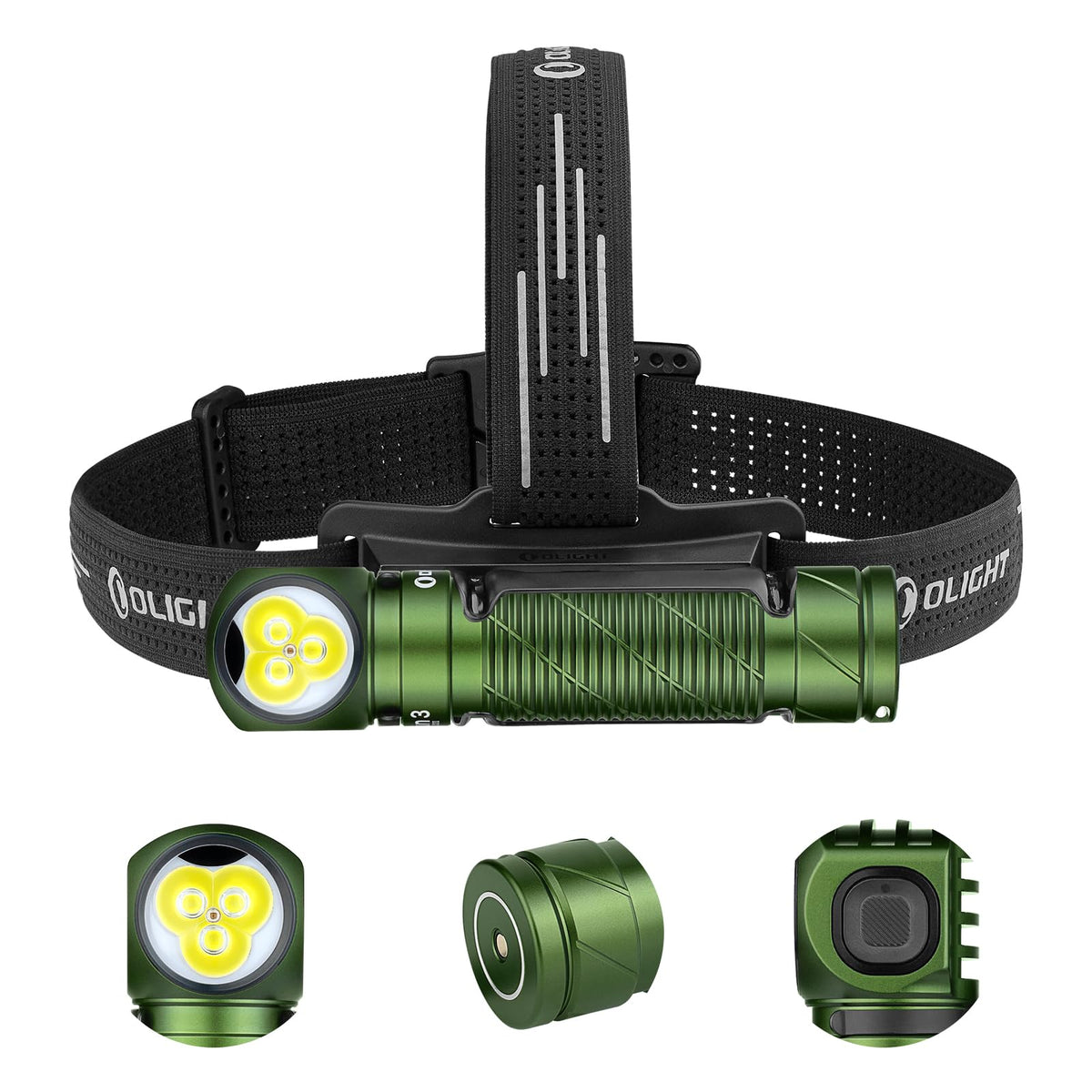 OLIGHT Perun 3 Rechargeable Headlamp Flashlight, 3000 Lumens LED Headlight with Red Light, Waterproof Head Lamp with Headband for Outdoor Camping, Hiking, Working (OD Green)
