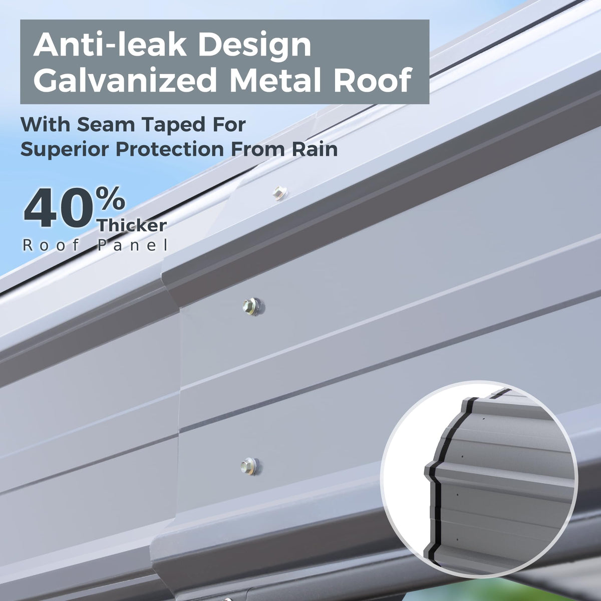 GREEN PARTY 14 x 35 x 13 ft Metal RV Carport Kits with Galvanized Steel Roof, Heavy Duty 2 Car Outdoor Car-Shed Canopy, Car Tent Metal Garage Shelter for RV, SUV, Truck, Tractors and Boats, Gray