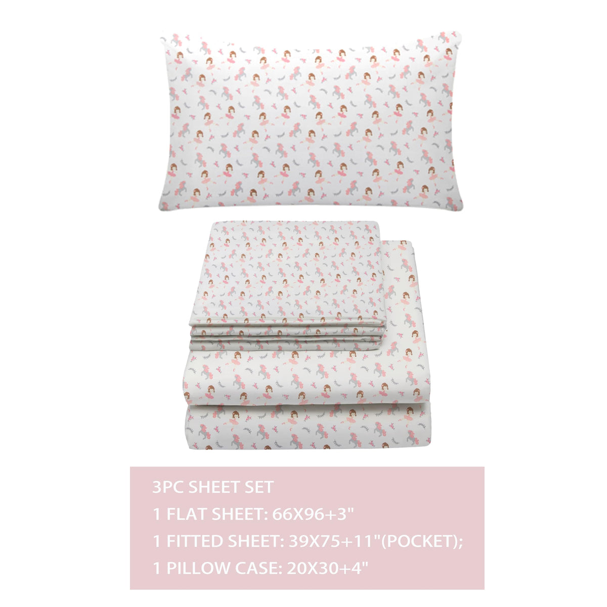 LITTLE CELEBRITY Twin Sheets Set Kids Boys/Girls, Bed Sheets Kids, Cute Bed Sheet, Includes Flat, Fitted and Pillowcase, 3 Piece