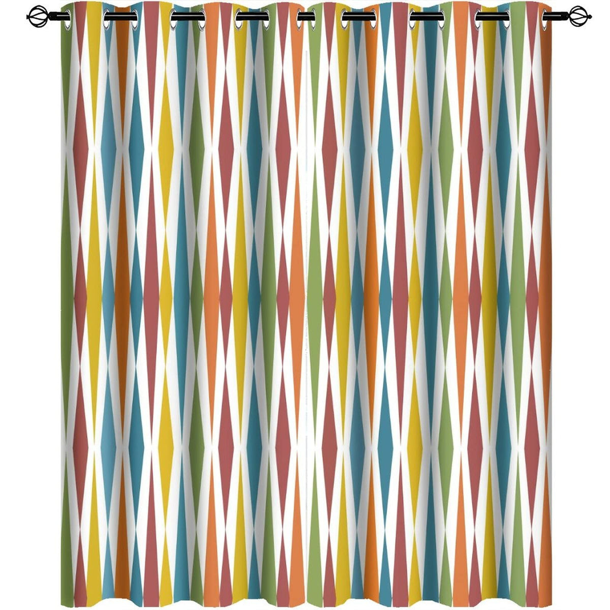 Kazynee Retro Mid Century Blackout Curtains for Bedroom,Abstract Modern Geometric Mid Century Colorful Rainbow Grommet Thermal Insulated Room Darkening Curtains Window Curtains 2 Panels 45L x 21W