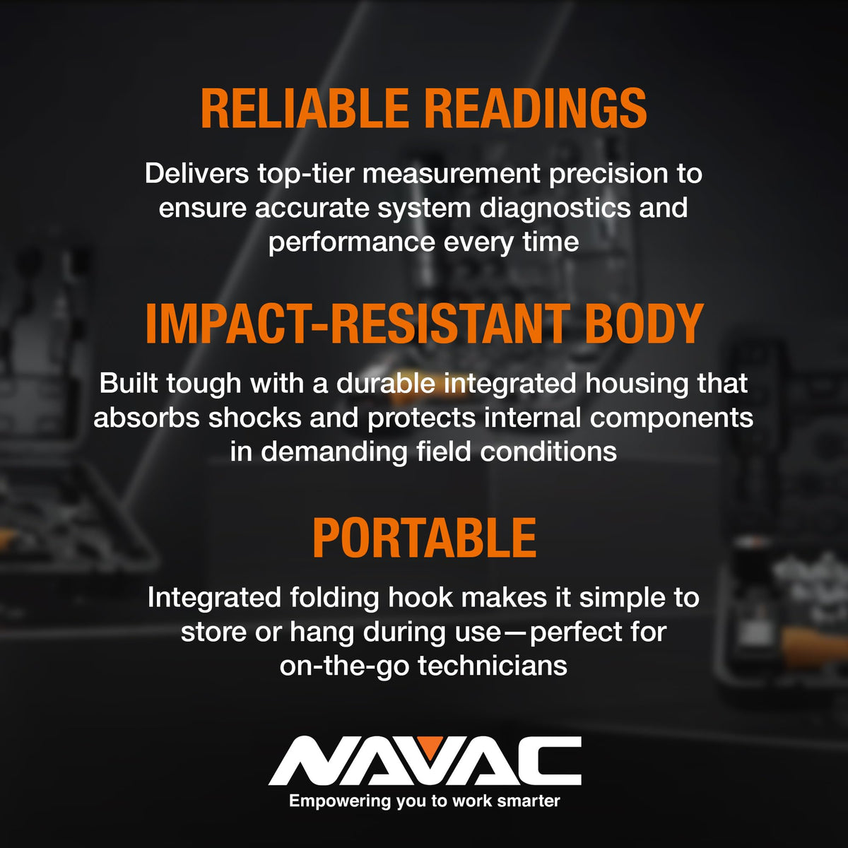 NAVAC N4A4H Manifold Gauge | Class 1.0 Accuracy | Impact-Resistant HVAC Gauge | Aluminum Body and Rubber Cover | Easy-to-Read Analog Display | 4 Valves | with Hoses | 1 Year Warranty