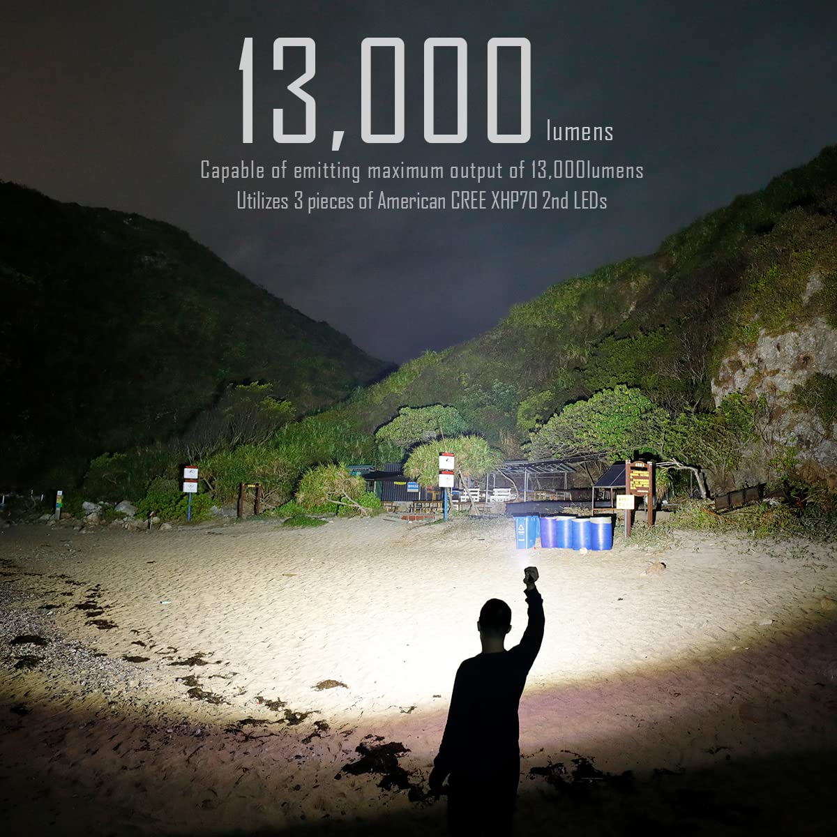IMALENT MS03 Brightest EDC Flashlight 13000 Lumens, Cree XHP70.2nd LEDs Super Bright Led Rechargeable Flashlight, Suitable for Searching, Patrol and Fishing