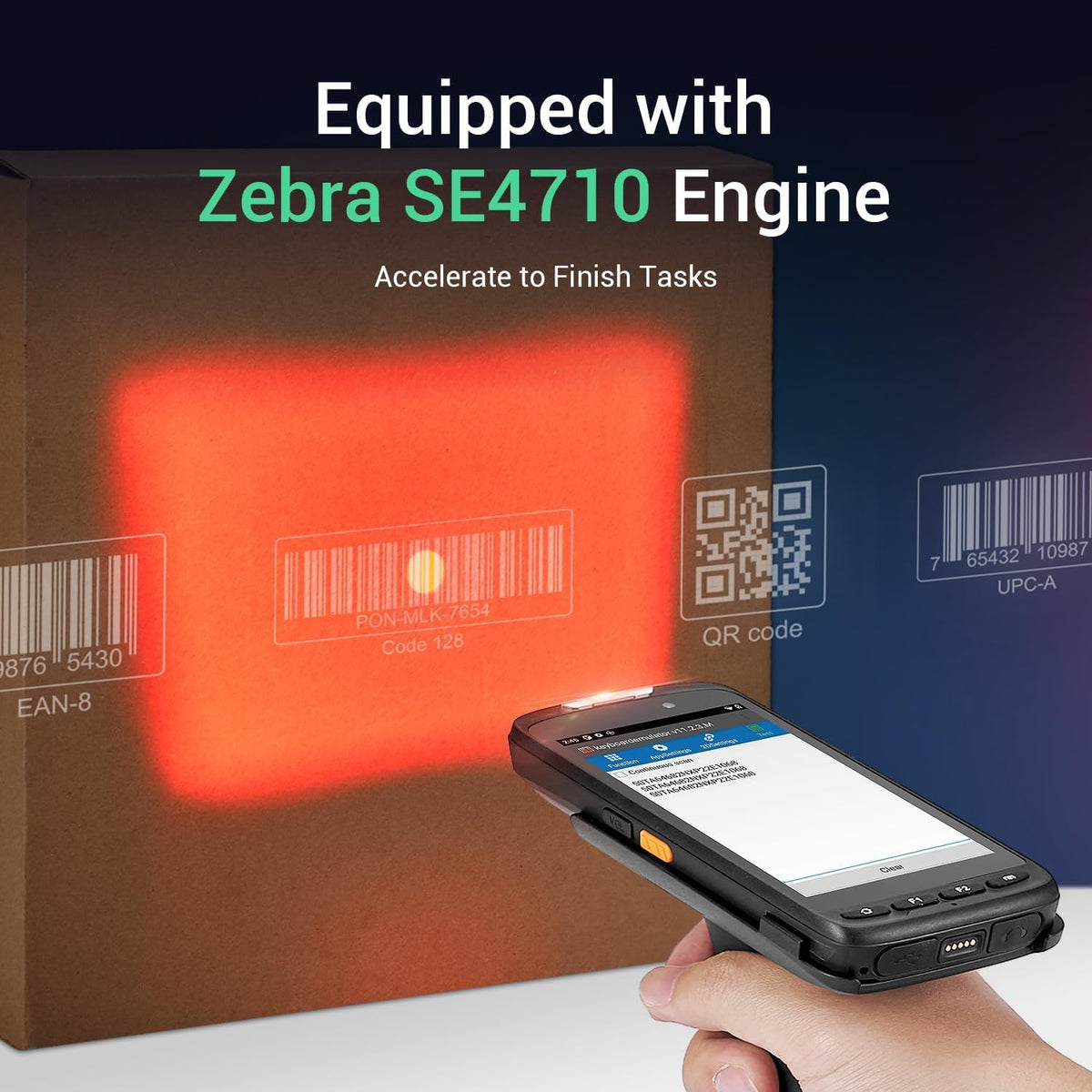 SVANTTO Android Barcode Scanner with Pistol Grip, Rugged PDA Android 11, 4+64GB, 1D/2D/QR Zebra Scanner SE4710, Bluetooth 5.0, WiFi, 4G LTE, NFC