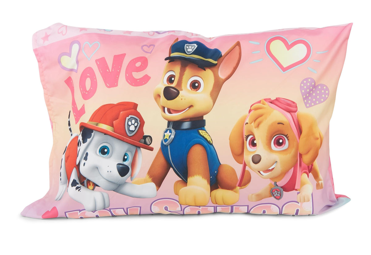Paw Patrol Skye We're A Team 4 Piece Toddler Bedding Set - Includes Comforter, Sheet Set - Fitted + Top Sheet + Reversible Pillow Case for Girls Bed, Pink