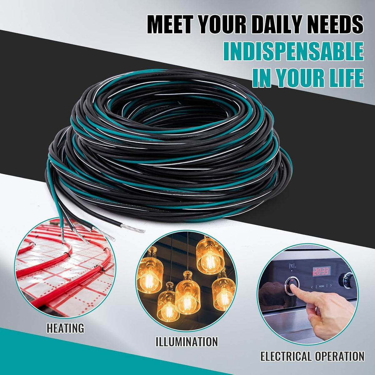 Copkim 125' 2-2-4-6 Aluminum Mobile Home Feeder Cable, 600V Aluminum Direct Burial Underground Wire,Service Cable for Mobile Homes