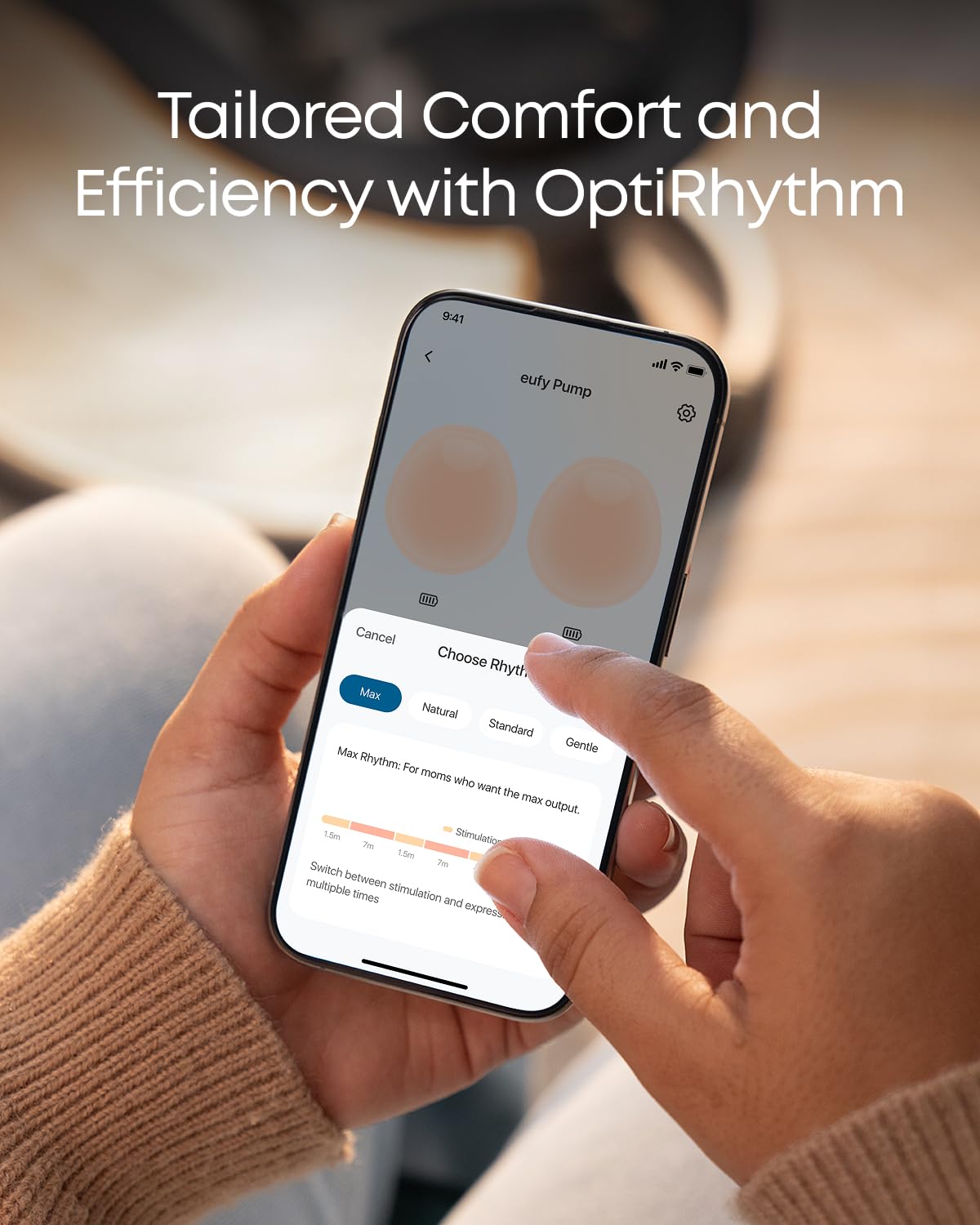 eufy Security Heated Wearable Breast Pump S1 Pro, Slim Hands-Free with Industry-Leading HeatFlow Tech, Wireless Charging Case, App-Controlled OptiRhythm, 300 mmHg Strong Suction, in-Bra Use