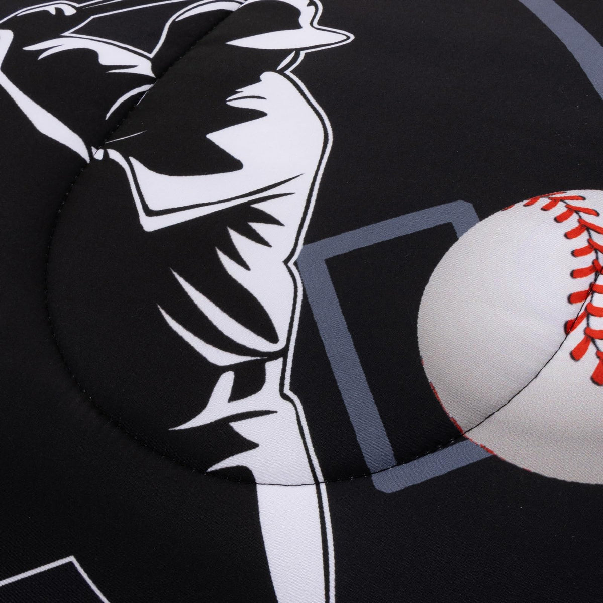 A Nice Night Baseball Printed Comforter Sets,with ‌Baseball Glove Player‌ Printing Twin 6Pcs Bedding Set in a Bag for Teen Boys