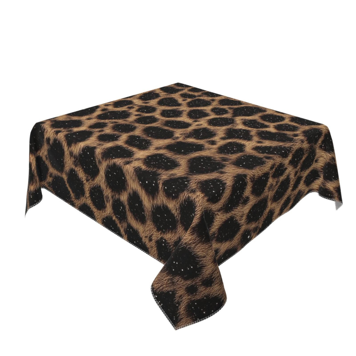 Entemne Square Table Cloth 55x55 Inch Leopard Print Pattern Tablecloth Washable Soft Wrinkle Free Dust Proof Card Table Cover for Tea Party Picnic Kitchen Dining Decor