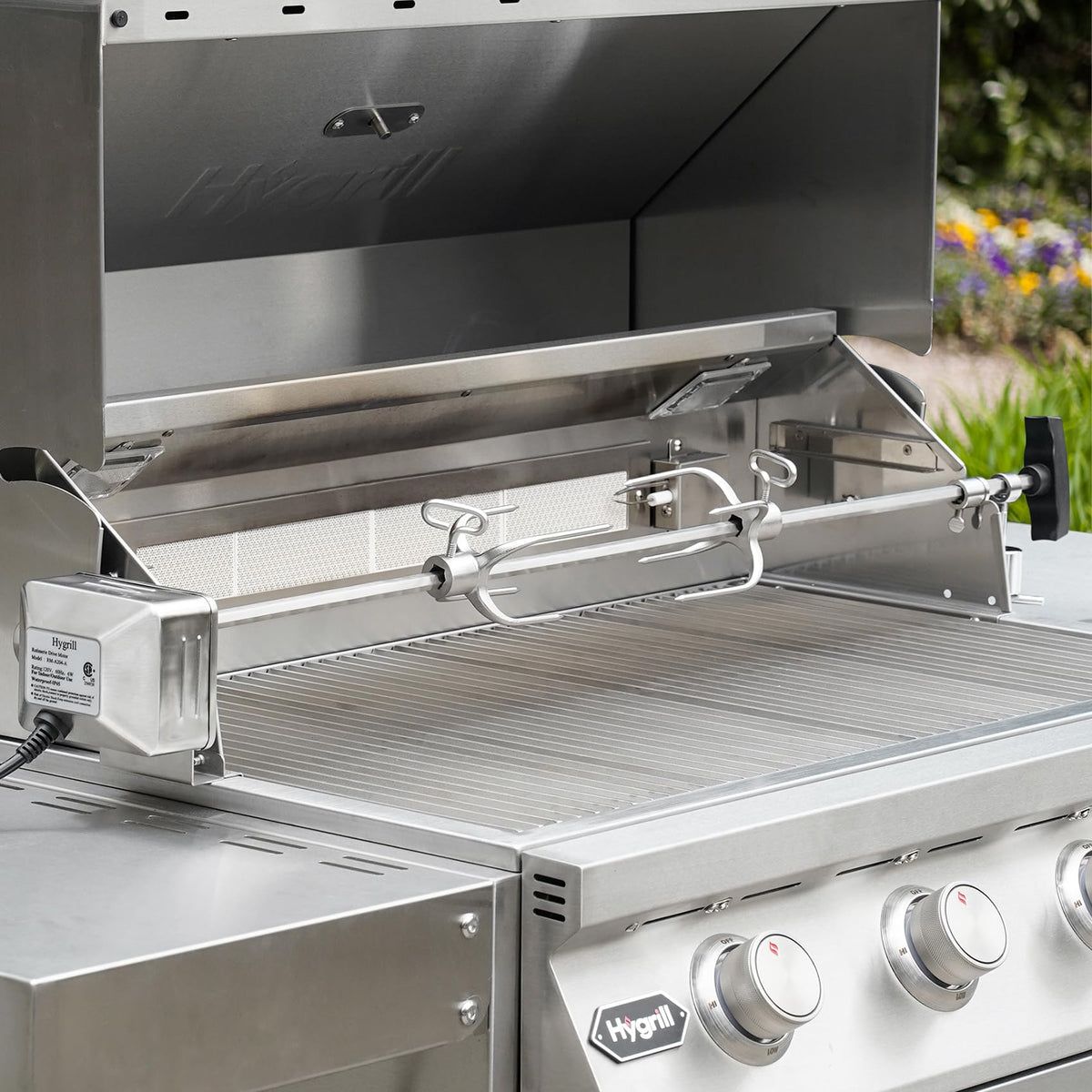 Stanbroil Hygrill Rotisserie Kit for All Hygrill 5-Burner Built-in Gas Grills, Grill Rotisseries with Motor, Spit Rod, 2 x 4-Prong Forks, Complete Holders, and Fixing Screws