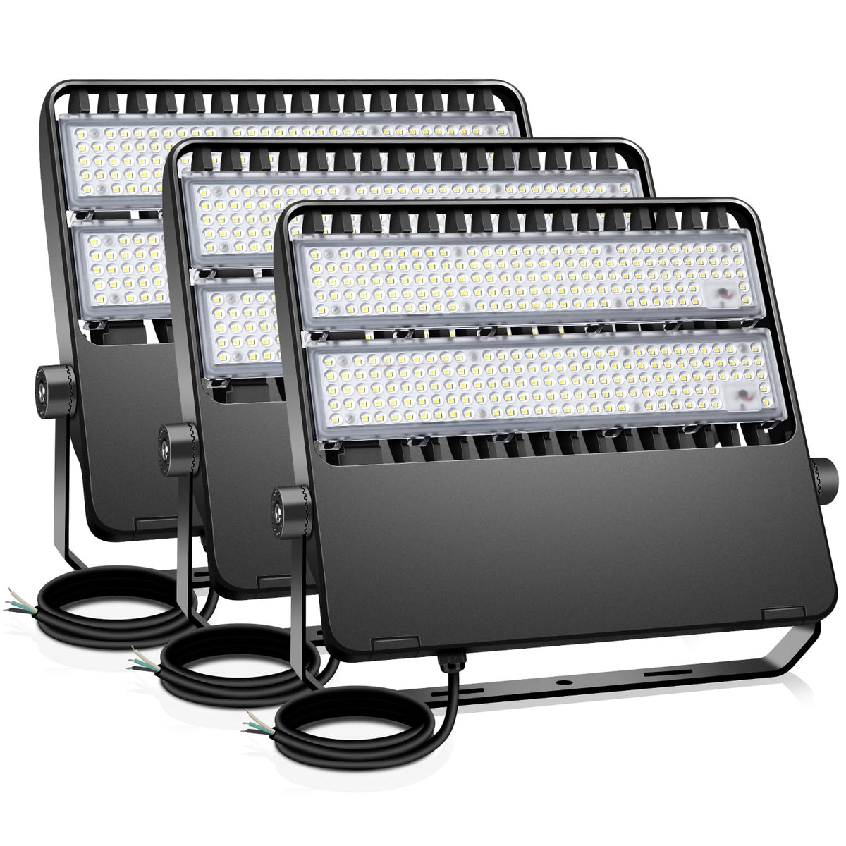 BIRITALO 36000LM LED Stadium Flood Light Commercial 1500W Equivalent LED Arena Lighting Wall Mount Floodlights Outdoor 5500K 85-277V Waterproof 240W Shoebox Fixture for Court,Street,Yard 3 Pack