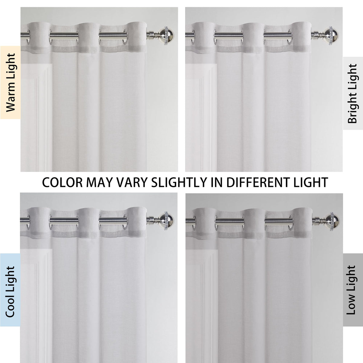DWCN Grey Ombre Sheer Curtains - Gradient Semi Voile Grommet Top Window Curtains for Bedroom and Living Room, Set of 2 Panels, 52 x 84 Inches Long