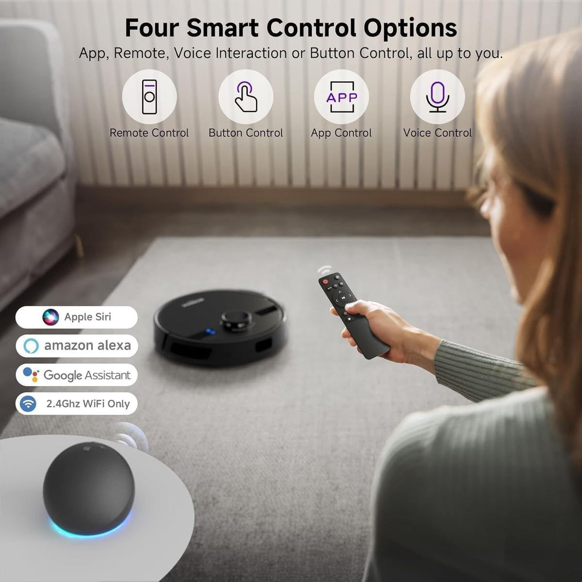 MONSGA Robot Vacuum and Mop Combo, 6000Pa Robotic Vacuum with 3.5L Self Emptying Station, Lidar Navigation Robot Vacuum Cleaner, 180mins Runtime, APP/Remote/Voice Control, for Hard Floors and Carpets