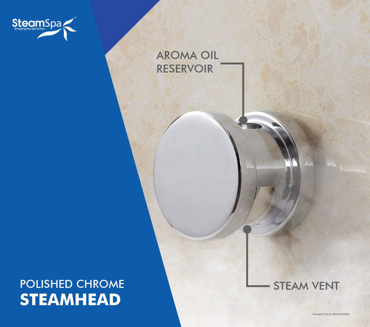 STEAMSPA 7.5kW Steam Sauna Generator Sentry Series 240V Steam Generator with Touch Screen, Steamhead, Built-in Steam Shower Auto Drain, ACU Quickstart Steam Bath Generator (Chrome)